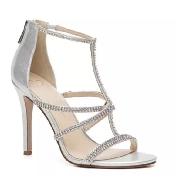 BRAND NEW JESSICA SIMPSON WOMEN'S SIDRA  RHINESSTONE STILETTO HEEL SANDAL - Picture 1 of 16